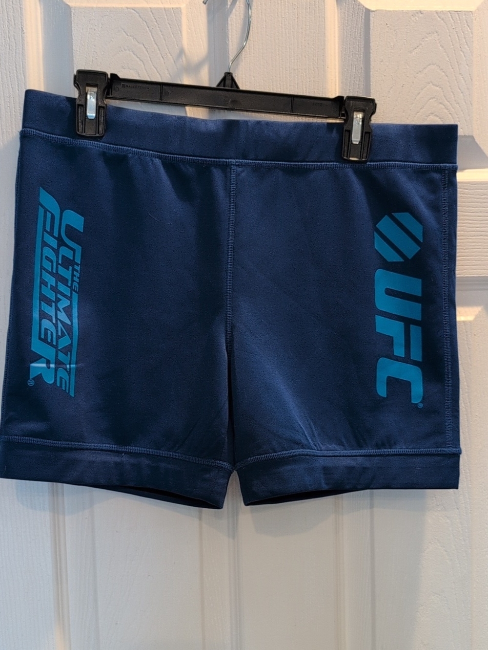 UFC Navy Blue Women’s Athletic Shorts with Teal Accents